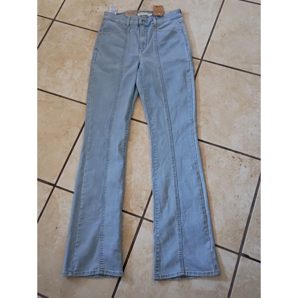 Levi's 725 Retro High Rise Bootcut Jeans Light Wash Seamed Flare Women's Size 27